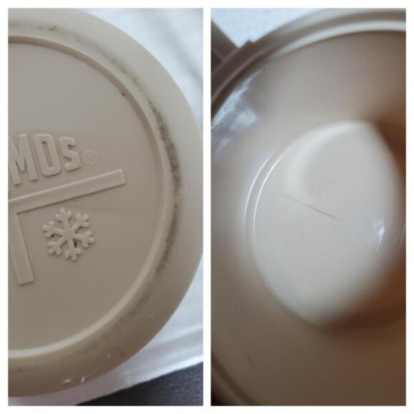 Vintage Thermos Brand Glass INSIDE Travel Coffee Container Harvest Gold Cup Lid - Picture 11 of 16